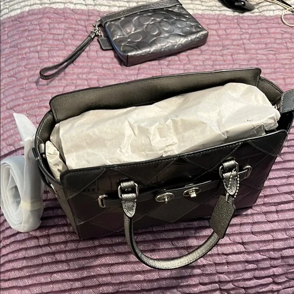 Coach Silver Leather Handbag - Picture 5 of 5